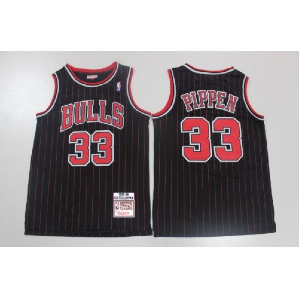 Men's Chicago Bulls Scottie Pippen #33 Throwback Black Hardwood Classics 95-96 Swingman Jersey-Pro Kit Vault | Brand New 26/27 Sports Jerseys